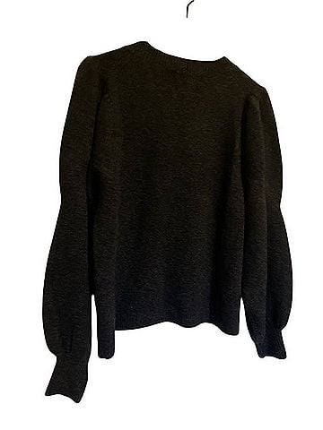 Mango Charcoal Ribbed Wool-Blend Crewneck Sweater Pullover Sweater (view 2)