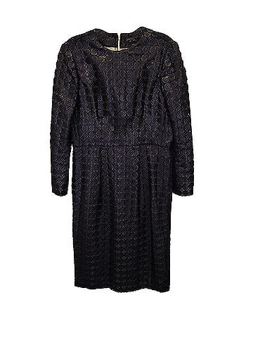 Giambattista Valli Giambattista Valli Lace Print Midi Dress in Black Viscose (view 1)