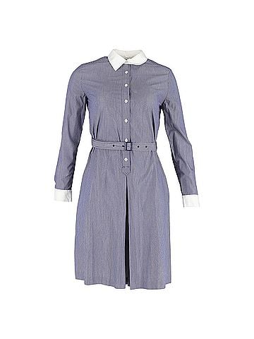 Vanessa Seward Vanessa Seward Stripe Belted Shirt Dress in Blue Cotton (view 1)