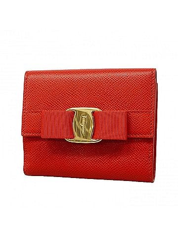 Salvatore Ferragamo Salvatore Ferragamo Vara Leather Wallet, Red, Women's (view 1)