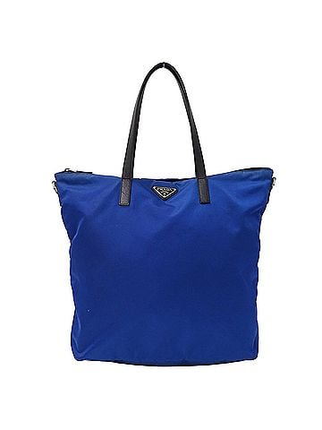 Prada Prada handbag for women, brand tote bag, nylon, blue, with logo. (view 1)