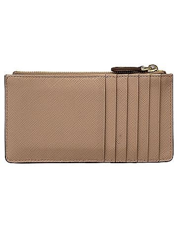 Prada Prada PRADA Business Card Holder/Card Case for Women, Brand Name, Saffiano Leather, Pink Beige, Gold Hardware, 1MC054, Wallet/Coin Case, Segment Coin Purse (view 2)