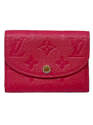 Louis Vuitton Louis Vuitton LOUIS VUITTON Monogram Empreinte Women's Wallet/Coin Case Portemonnaie Rosalie Rose Pondicherry Pink M81521 Compact Mini Wallet (view 1)