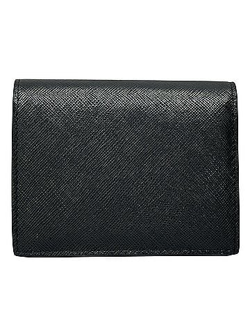 Prada Prada PRADA Women's and Men's Wallet, Brand Name, Bi-fold Saffiano Leather, Black, 1MV204, Compact Wallet (view 2)