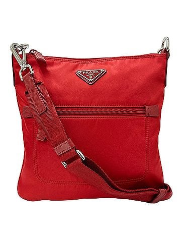 Prada Prada PRADA handbag for women, brand shoulder bag, nylon, red, 1BH716 (view 1)