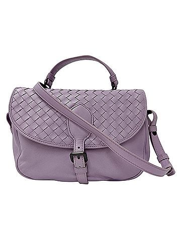 Bottega Veneta Bottega Veneta handbag for women, brand name, 2-way, canvas, intrecciato, purple. (view 1)