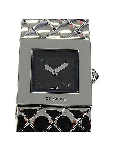 Chanel Chanel women's watch, brand name, Matelassé, quartz, stainless steel (SS), H0009, silver, black, square. (view 2)