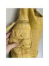 Linea Pelle 100% Leather Solid Yellow Shoulder Bag One size - photo 5
