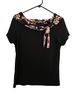 Carol Rose Floral Black Multi Color Short Sleeve Blouse Size M - photo 1