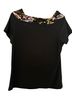Carol Rose Floral Black Multi Color Short Sleeve Blouse Size M - photo 2