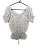Sienna Sky Floral White Blue Short Sleeve Blouse Size S - photo 1