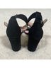 Maje 100% Suede Solid Black Silver Sandals Size 8 1/2 - photo 6