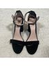 Maje 100% Suede Solid Black Silver Sandals Size 8 1/2 - photo 5