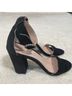 Maje 100% Suede Solid Black Silver Sandals Size 8 1/2 - photo 7