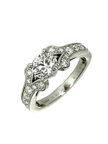 Cartier Cartier Ballerine Diamond Ring, 0.71ct, H VVS1, EX, Size #46, Platinum. (view 1)