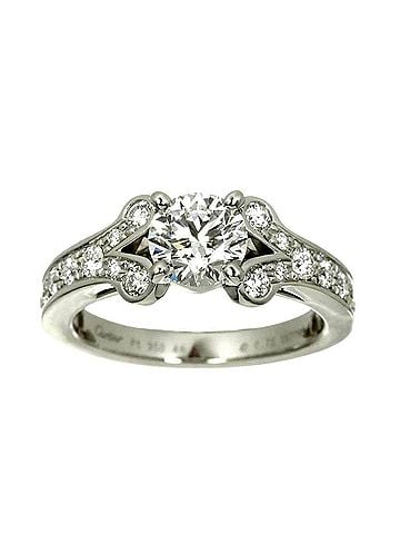 Cartier Cartier Ballerine Diamond Ring, 0.71ct, H VVS1, EX, Size #46, Platinum. (view 2)