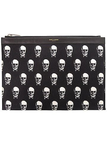 Yves Saint Laurent Yves Saint Laurent Saint Laurent Paris Skull 397294 Canvas Leather Black Clutch Bag 1058 SAINT LAURENT PARIS Men's (view 1)