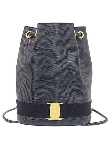 Salvatore Ferragamo Salvatore Ferragamo Vara BZ215676 Embossed Leather Navy Backpack Daypack 0441Salvatore (view 1)