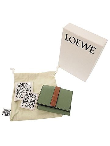 Loewe Loewe Anagram Small Wallet ec23393 Calf Green Tri-fold 1228LOEWE (view 2)