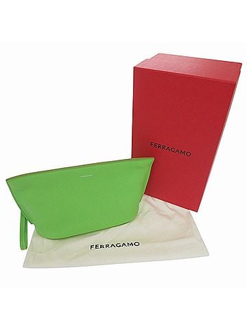 Salvatore Ferragamo Salvatore Ferragamo 241390 Leather Green Clutch Bag 0359 Men's (view 2)