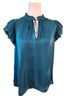 Current Air Teal Short Sleeve Blouse Size S - photo 1