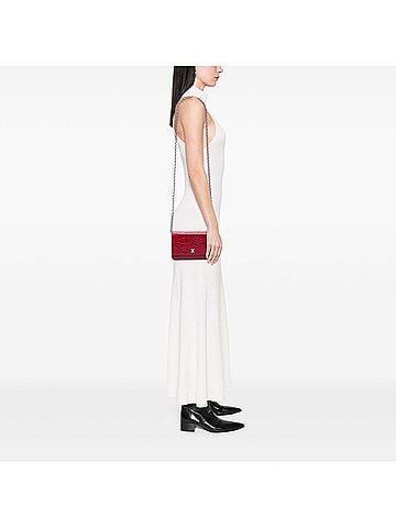 Chanel CC Embossed Lambskin Camellia Wallet On Chain (view 2)