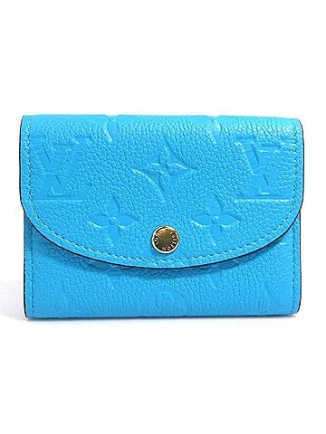 Louis Vuitton Louis Vuitton LOUIS VUITTON Wallet/Coin Purse Compact Wallet Monogram Empreinte Portemonnaie Rosalie Turquoise Blue Men's Women's r11250i (view 1)