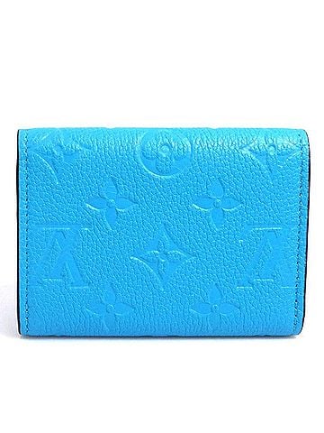 Louis Vuitton Louis Vuitton LOUIS VUITTON Wallet/Coin Purse Compact Wallet Monogram Empreinte Portemonnaie Rosalie Turquoise Blue Men's Women's r11250i (view 2)