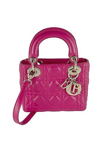 Christian Dior Christian Dior Lady handbag/shoulder bag, lambskin, pink and gold, women's, z10122 (view 1)