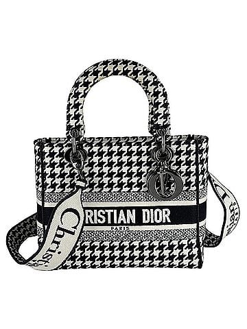 Christian Dior Christian Dior Lady Delight Canvas Handbag/Shoulder Bag, Black/White, Women's, Z10135 (view 1)