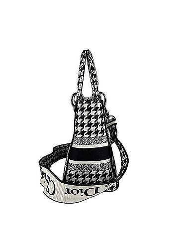 Christian Dior Christian Dior Lady Delight Canvas Handbag/Shoulder Bag, Black/White, Women's, Z10135 (view 2)