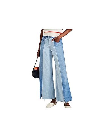 FRAME Denim Split Seam two-tone high-rise wide-leg jeans Jeans (view 1)