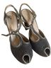 Mariano Renzi Black Gold Heels Size 8 1/2 - photo 1