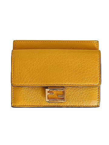 Fendi FENDI Leather Baguette Card Bi-fold Wallet/Coin Case 8M0423 (with box) - Yellow Women's (view 1)