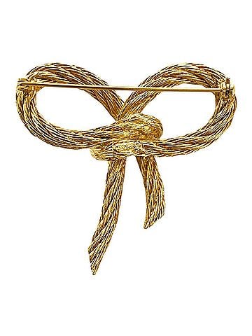 Christian Dior Christian Dior Vintage Ribbon Motif Brooch, GP Gold Color, Women's (view 2)