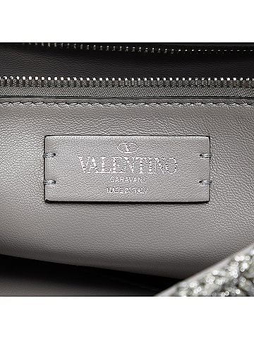 Valentino Large Metallic Knit Roman Stud Satchel (view 2)