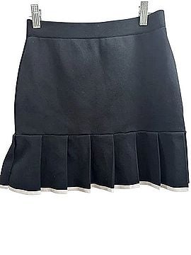 Sincerely Jules Black Pleated White Hem Mini Skirt Casual Skirt (view 2)