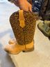 Circle G Leopard Print Brown Multi Color Boots Size 5 1/2 - photo 4