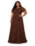 Mac Duggal 100% Polyester Brown Burgundy Cocktail Dress Size 20 - photo 1