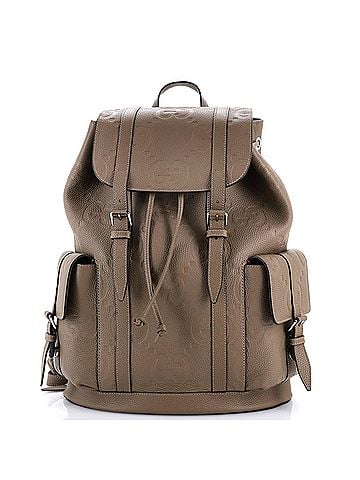 Gucci Double Pocket Belt Backpack Jumbo GG Embossed Leather Large (view 1)