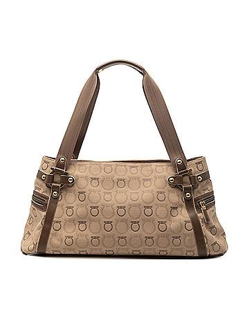 Salvatore Ferragamo Gancini Canvas Shoulder Bag (view 1)