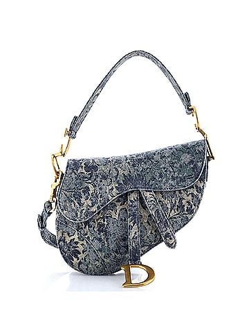 Christian Dior Saddle Handbag Printed Denim Medium (view 1)