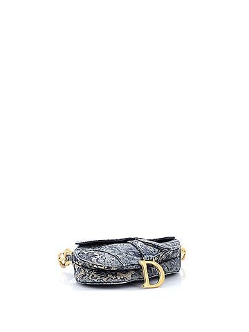 Christian Dior Saddle Handbag Printed Denim Medium (view 2)