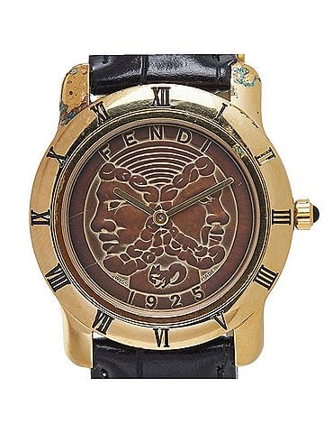 Fendi Fendi 800G Quartz Watch, Brown Dial, Leather Strap, Plated, Women's. (view 1)