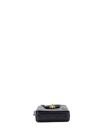 Chanel Kelly Top Handle Shopping Bag Quilted Shiny Aged Calfskin Nano (view 2)