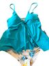 Beachsissi Floral Blue White Two Piece Swimsuit Size L - photo 1