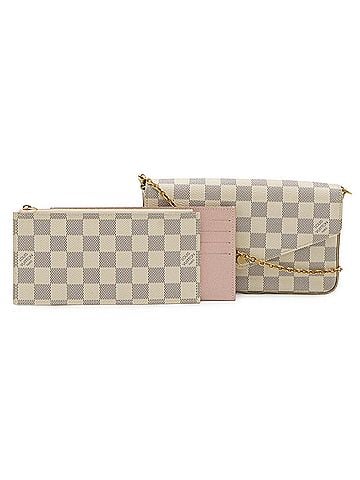 Louis Vuitton LOUIS VUITTON Damier Azur Pochette Felicie Shoulder Bag Chain Clutch N63106 (view 2)