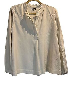 Whistles Dana Scallop Top Long Sleeve Blouse (view 1)