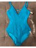 TA3 Solid Teal One Piece Swimsuit Size S - photo 10
