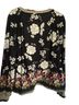 Johnny Was Floral Polka Dots Black White Multi Color Long Sleeve Blouse Size L - photo 2